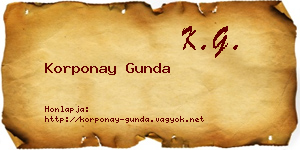 Korponay Gunda névjegykártya